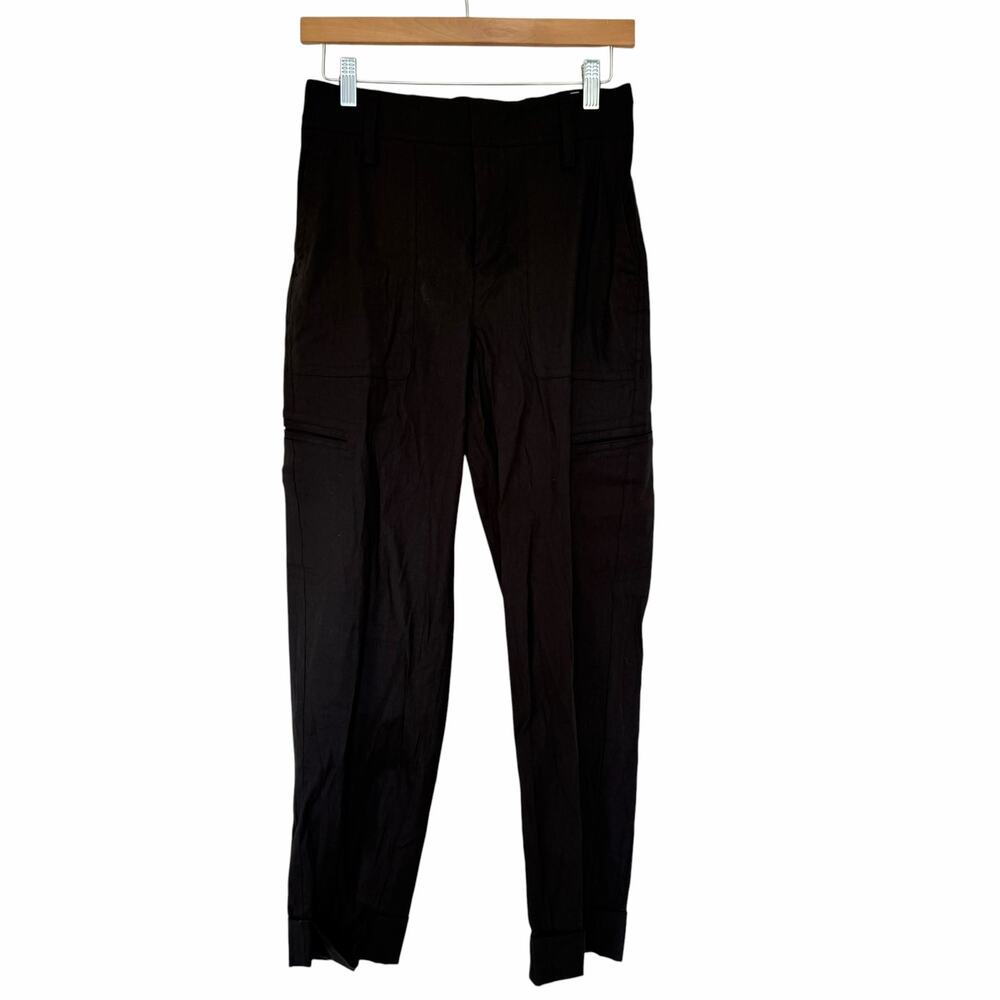 Vince Black Linen Blend Tapered Pants Sz S